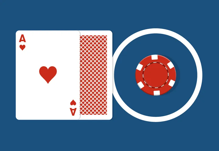 As de corazones y ficha de casino roja que forman el 10 de 10Bet